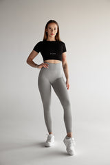 BEZŠVOVÉ LEGÍNY ELIME RUNIQUE - LIGHT GREY