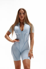 OVERAL PREMIUM SHAPE ELIME SHORT ZIP SKY BLUE