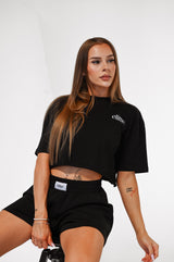 CROP TOP ELIME BLOOM - BLACK