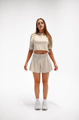 CROP TOP ELIME BLOOM - BEIGE