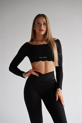 ELIME BLACK WAVE TOP S DLHÝM RUKÁVOM