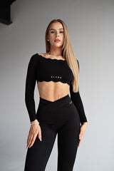 ELIME BLACK WAVE TOP S DLHÝM RUKÁVOM