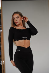 ELIME BLACK WAVE TOP S DLHÝM RUKÁVOM