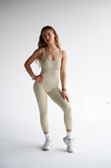 OVERAL RIBBED LONG ELIME BEIGE