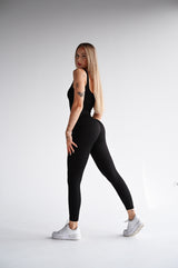 OVERAL RIBBED LONG ELIME ČIERNY