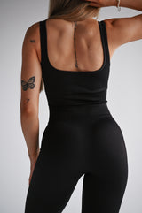 OVERAL RIBBED LONG ELIME ČIERNY