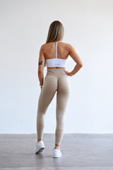 BEZŠVOVÉ LEGÍNY ELIME WASHED PUSH-UP - SCRUNCH BEIGE