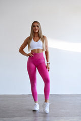 BEZŠVOVÉ LEGÍNY ELIME WASHED PUSH-UP - SCRUNCH PINK