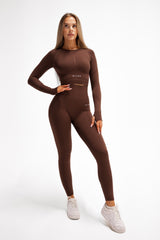 BEZŠVOVÉ LEGÍNY ELIME ULTIMATE HNEDÉ