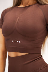 TOP S KRÁTKYM RUKÁVOM ELIME ULTIMATE HNEDÉ