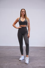 BEZŠVOVÉ LEGÍNY ELIME RUNIQUE - DARK GREY