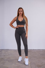 BEZŠVOVÉ LEGÍNY ELIME RUNIQUE - DARK GREY