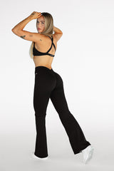 LEGÍNY FLARE MOVE V-SCRUNCH ELIME BLACK