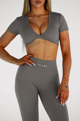 LEGÍNY FLARE MOVE HIGH-WAIST SCRUNCH ELIME GREY