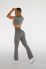 LEGÍNY FLARE MOVE HIGH-WAIST SCRUNCH ELIME GREY