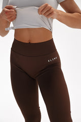 BEZŠVOVÉ LEGÍNY ELIME WAIST-RUNIQUE - BROWN