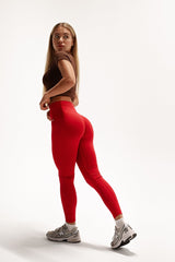 BEZŠVOVÉ LEGÍNY ELIME V-PUSH UP LIFT - RED