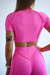 TOP S KRÁTKYM RUKÁVOM PREMIUM SHAPE ELIME PINK
