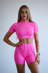TOP S KRÁTKYM RUKÁVOM PREMIUM SHAPE ELIME PINK