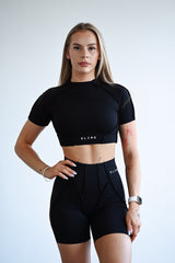 TOP S KRÁTKYM RUKÁVOM PREMIUM SHAPE ELIME BLACK