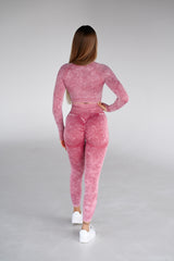 BEZŠVOVÉ LEGÍNY ELIME EVOLVE - SCRUNCH WASHED BORDO