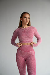 BEZŠVOVÝ TOP ELIME EVOLVE - WASHED BORDO