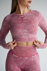 BEZŠVOVÝ TOP ELIME EVOLVE - WASHED BORDO