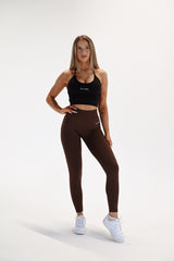 BEZŠVOVÉ LEGÍNY ELIME WAIST-RUNIQUE - BROWN