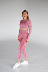 BEZŠVOVÉ LEGÍNY ELIME EVOLVE - SCRUNCH WASHED BORDO