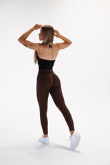 BEZŠVOVÉ LEGÍNY ELIME WAIST-RUNIQUE - BROWN