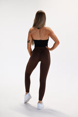 BEZŠVOVÉ LEGÍNY ELIME WAIST-RUNIQUE - BROWN