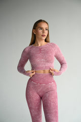 BEZŠVOVÝ TOP ELIME EVOLVE - WASHED BORDO