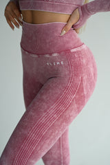 BEZŠVOVÉ LEGÍNY ELIME EVOLVE - SCRUNCH WASHED BORDO