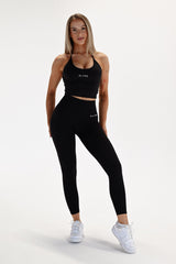 SECOND SKIN TIE-NECK TOP ELIME BLACK