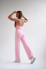 SECOND SKIN TIE-NECK TOP ELIME PINK