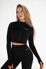 SECOND SKIN ZIP JACKET ELIME BLACK