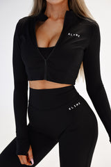 SECOND SKIN ZIP JACKET ELIME BLACK