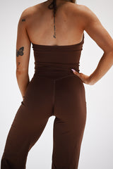 SECOND SKIN TIE-NECK TOP ELIME BROWN