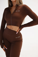 SECOND SKIN ZIP JACKET ELIME BROWN