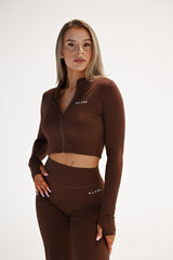 SECOND SKIN ZIP JACKET ELIME BROWN