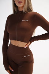 SECOND SKIN ZIP JACKET ELIME BROWN