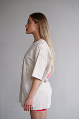 ELIME VIBES WASHED PREMIUM HEAVY OVERSIZE TRIČKO - CREAM