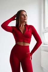 SECOND SKIN ZIP JACKET ELIME RED