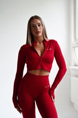 SECOND SKIN ZIP JACKET ELIME RED