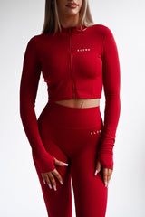 SECOND SKIN ZIP JACKET ELIME RED