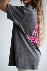 ELIME VIBES WASHED PREMIUM HEAVY OVERSIZE TRIČKO - GREY