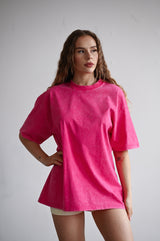 ELIME VIBES WASHED PREMIUM HEAVY OVERSIZE TRIČKO - PINK