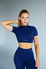 TOP S KRÁTKYM RUKÁVOM PREMIUM SHAPE ELIME NAVY