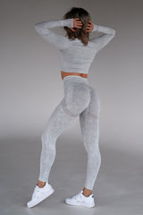 BEZŠVOVÉ LEGÍNY ELIME EVOLVE - SCRUNCH LIGHT GREY