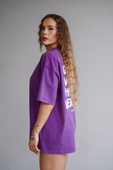 ELIME VIBES WASHED PREMIUM HEAVY OVERSIZE TRIČKO - PURPLE